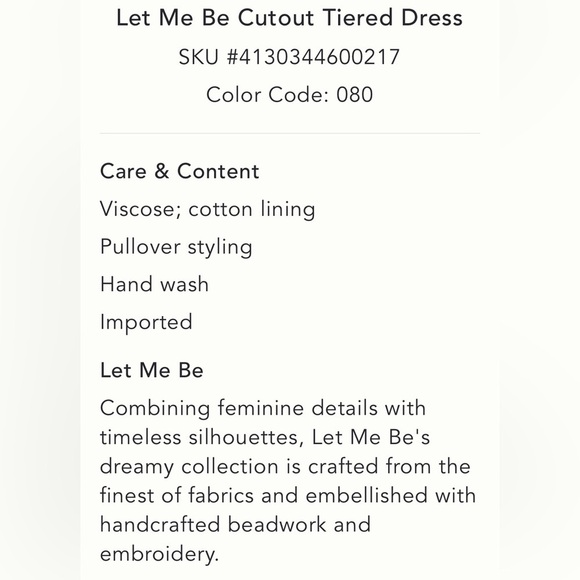 Anthropologie Let me Be cutout tiered dress in Mango size Mefium - Picture 6 of 13